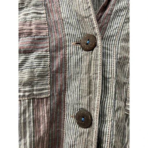 Free People Women's Oversized High Tide Shirt Pink Sands Stripe Size XS - Picture 3 of 9